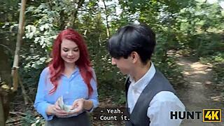 Hunt4k busty redhead teen seduces stranger fucks outdoor shaved pussy cuckold boyfriend watches