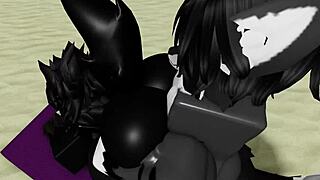 hard beach pounding with scp-1471 mal0's huge cock doggystyle and cowgirl