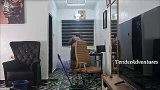 hey chubby ebony milf shakes her huge ass naked around the house loving every jiggle