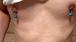 Super cute japanese maid teen plugs huge ass with buttplug in sexy uniform