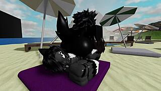 hard beach pounding with scp-1471 mal0's huge cock doggystyle and cowgirl