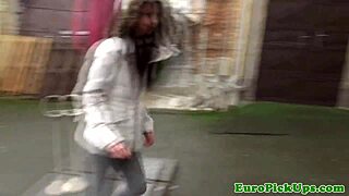 Euro Gym Babe Flashes Piercings Before Outdoor Cumshot Pickup Ride