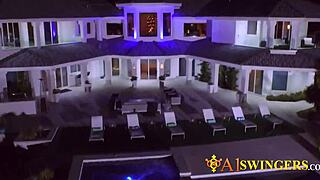 bisexual swinger wives share deep kisses and naughty outdoor sex games in heated group play