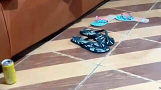 damn, sucked the handyman's dick at home but no condom for bareback ass fuck!