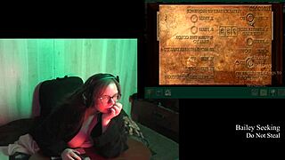 Curvy brunette with huge natural tits strips naked in castle game playthrough