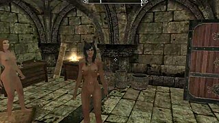 Pierced solo babe rams dildo deep into wet pussy with skyrim toys