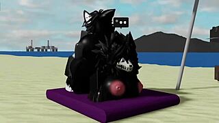 hard beach pounding with scp-1471 mal0's huge cock doggystyle and cowgirl