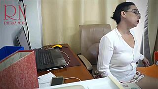 secretary gets dildo fucked on hidden office cam 📹🔥