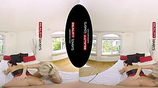 threesome fetish milfs bent over doggystyle big tits blonde heels latex double blowjob