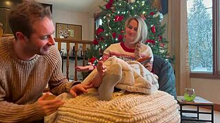 santa's wild obsession leads to barefoot toe sucking with his milf goddess