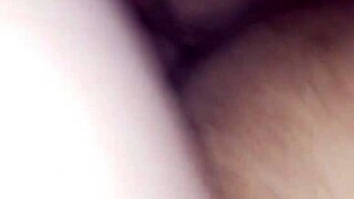 He unloads cum deep inside her wet vagina pulsing with pleasure