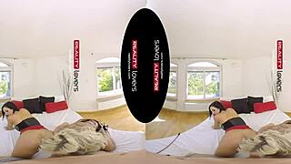 threesome fetish milfs bent over doggystyle big tits blonde heels latex double blowjob