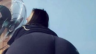 Wow BBW Bubble Butt Teases Tight Yoga Shorts Fat Ass Shaking!