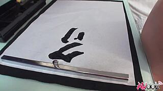 Enka Shimizu Moans with Vibrator in Trimmed Pussy While Writing Uncensored