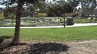 grunge couple horny screwing park anal doggystyle big cock riding!