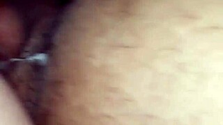 He unloads cum deep inside her wet vagina pulsing with pleasure