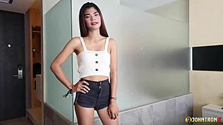 slim thai babe heels big dick pounding pov