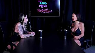 Dude, watch Alice Vasconcelos' naughty tattooed interview full of filthy Brazilian casting action on sheer red part 3!