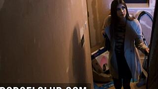 A random guy bangs petite Lina Luxa as her lover watches nearby