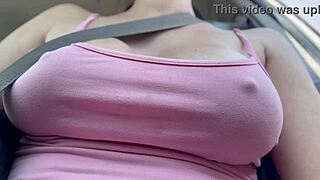 Big Tits Italian Milf Artemisia Love Rides Car Horny Bouncing Boobs Close Up European Mommy Nipples