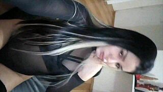 fuck yes this argie tgirl slut shoots hot cum selfies in the mirror