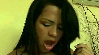 Foxy Brunette Tranny Tugs Hard Cock Solo Masturbation Crossdressing Frenzy