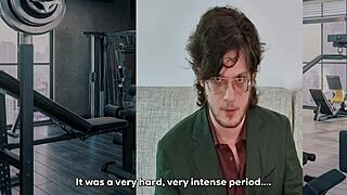 wanna see my real wife squirting from double penetration mmf gym orgasm?