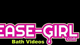 sexy brunette teen student chills in bath 😏💦 ready for some fun vibes