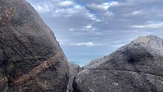 skinny blonde teen with big pussy lips gets bareback fucked by stranger on beach