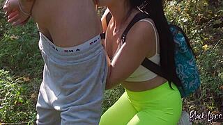 hey horny teen hiker wanna quick outdoor blowjob doggy cum on ass in forest?