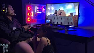 Brazilian wife battles Spider-Man in femdom handjob competition hardcore homemade