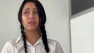 Busty latina Lia Ponce gets punished hard and fucked by Father Damian