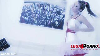 timea bella takes 4on1 airtight dp dap with rough assfucking gaping pussy and cumshot facial 😈🍑💦