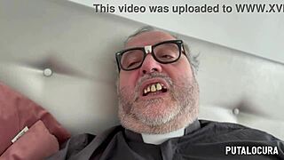 Busty latina Lia Ponce gets punished hard and fucked by Father Damian