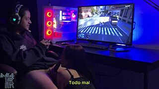 Brazilian wife battles Spider-Man in femdom handjob competition hardcore homemade