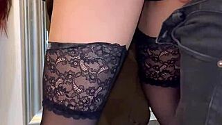 Wanna secretly fuck this stocking secretary with my huge cock at home?