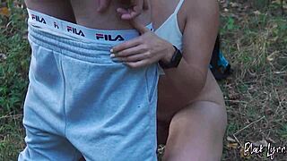 hey horny teen hiker wanna quick outdoor blowjob doggy cum on ass in forest?