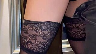 Wanna secretly fuck this stocking secretary with my huge cock at home?