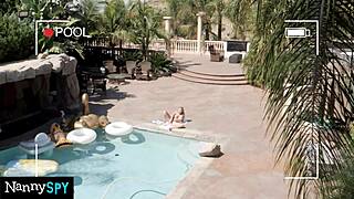 Alexis Adams caught fingering begs big cock to save her babysitter gig