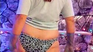 hotwife steffi dances strips toys her huge pussy lips in lingerie