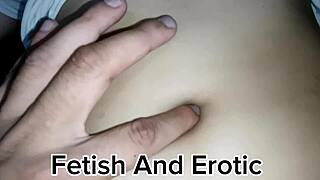 Deep navel massage tempts her sensual curves