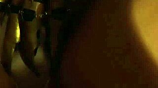 Bound Lesbian Slave Licked and Stomped by Dominant Mistress in Garage