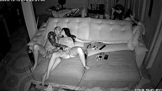 Real Orgasm Caught on Security Cam as Pornstar Couple Fucks Off-Duty