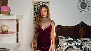 Tattooed slut returns home dripping wet begging for your hot cum joi