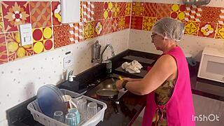 Safada Empregada Gives It Up Boldly In Sheer See-Through Outdoor Fuck Fest