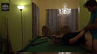 i'm this hot milf wife gettin handled hard on the pool table with my huge tits bouncin wild