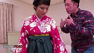 seductive japanese wife blows then fucks rough in kimono
