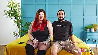 Hot bbw redhead leia shows off her boyfriend before they bang rough doggystyle and cowgirl!