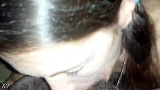 my perfect petite brunette girlfriend's blowjob melts my heart