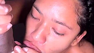 Cute Brunette Slobbers on BBC Balls Deepthroat Face Fuck Cum Swallow Before Work!